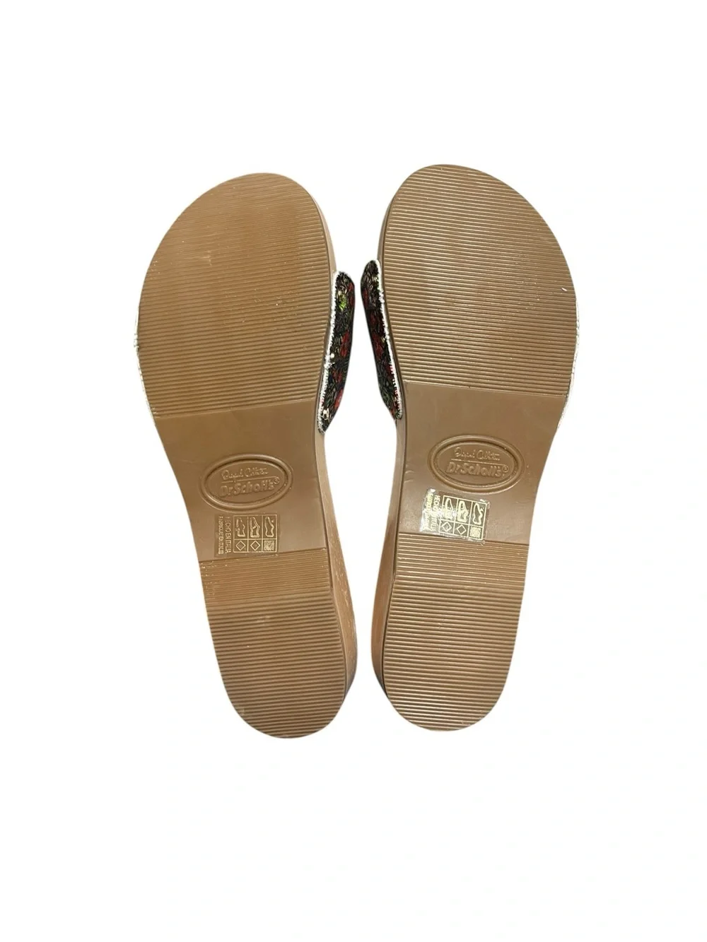 🌻NEW GANNI x Dr. Scholl’s Red Floral Buckle Wooden Clog Slide Sandals Size 10 - Picture 9 of 10